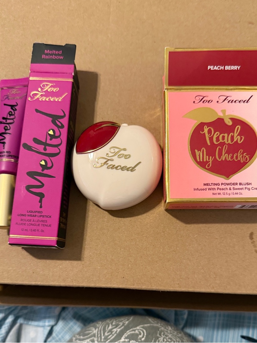 Too Faced Peach My Cheeks Blush & Melted Rainbow Lipstick - Pink/Peach